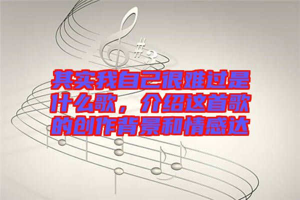 其實(shí)我自己很難過(guò)是什么歌，介紹這首歌的創(chuàng)作背景和情感達(dá)
