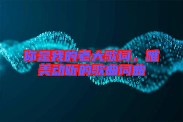 你是我的老大歌詞,唯美動聽的歌曲詞曲