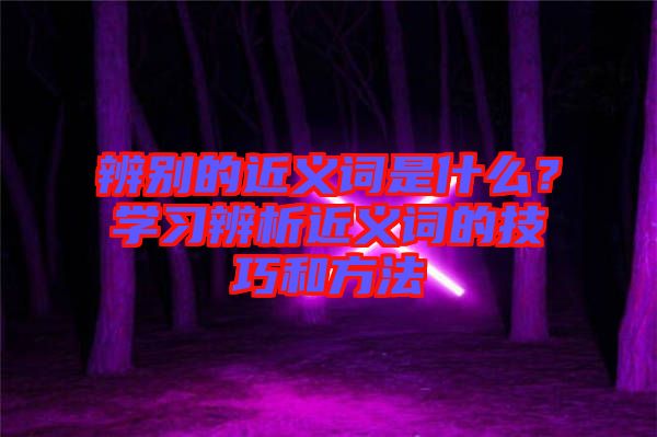 辨別的近義詞是什么?學習辨析近義詞的技巧和方法