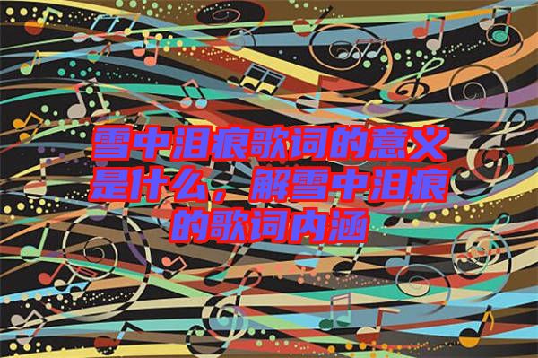 雪中淚痕歌詞的意義是什么,解雪中淚痕的歌詞內涵