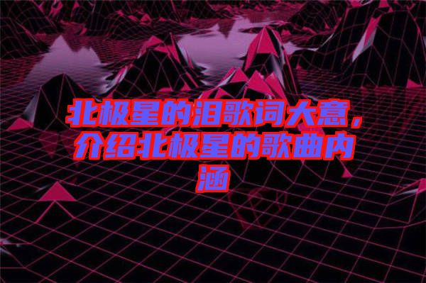 北極星的淚歌詞大意,介紹北極星的歌曲內(nèi)涵