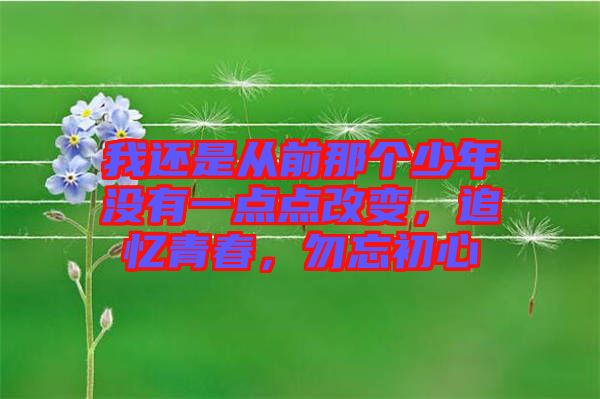我還是從前那個(gè)少年沒(méi)有一點(diǎn)點(diǎn)改變,追憶青春,勿忘初心