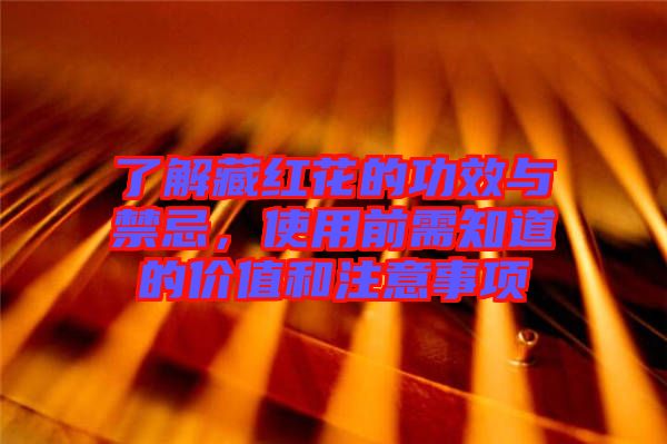 了解藏紅花的功效與禁忌，使用前需知道的價值和注意事項