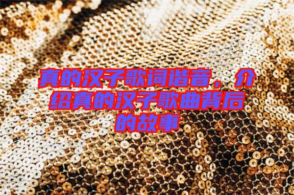 真的漢子歌詞諧音，介紹真的漢子歌曲背后的故事