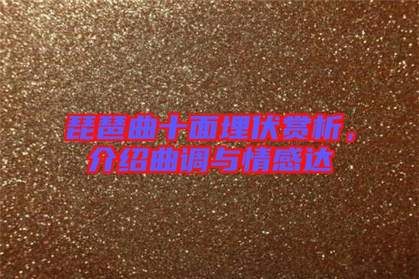 琵琶曲十面埋伏賞析,介紹曲調與情感達