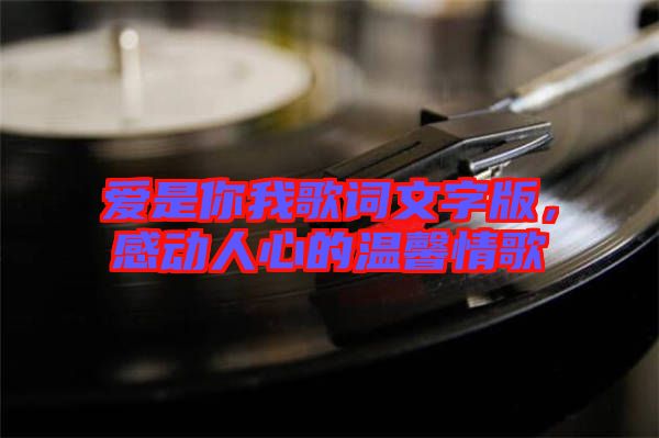 愛是你我歌詞文字版,感動人心的溫馨情歌