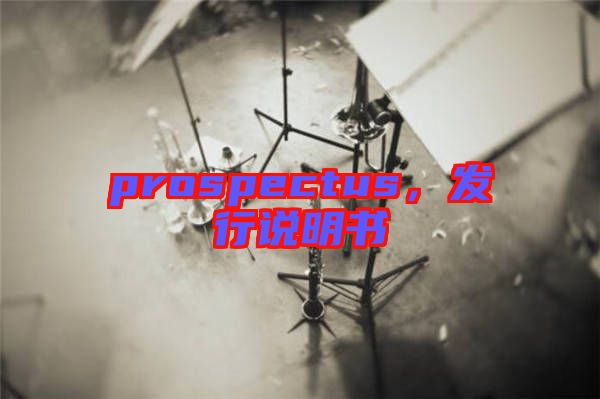 prospectus,發行說明書