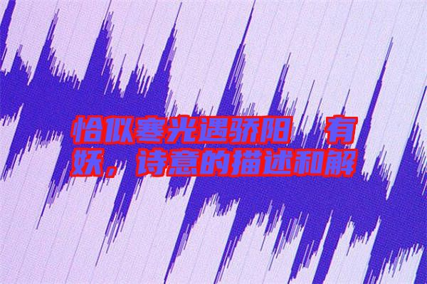 恰似寒光遇驕陽囧囧有妖,詩意的描述和解