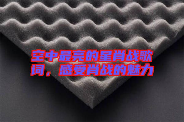 空中最亮的星肖戰歌詞,感受肖戰的魅力