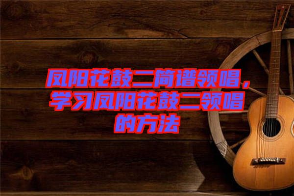 鳳陽花鼓二簡譜領唱,學習鳳陽花鼓二領唱的方法