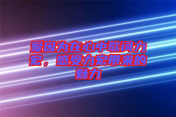 愛因為在心中歌詞力宏,感受力宏帶來的魅力