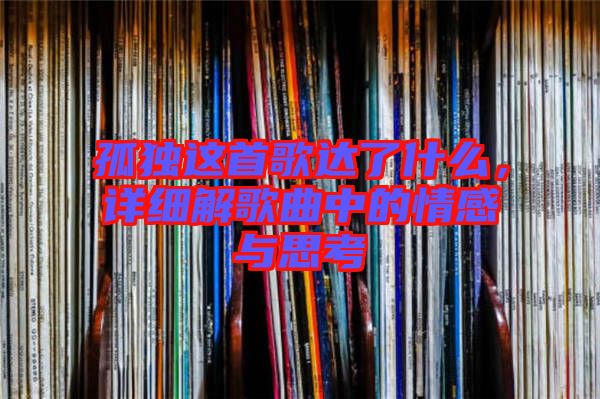 孤獨這首歌達了什么,詳細解歌曲中的情感與思考