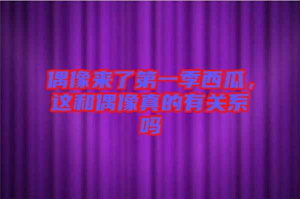 偶像來了第一季西瓜,這和偶像真的有關系嗎