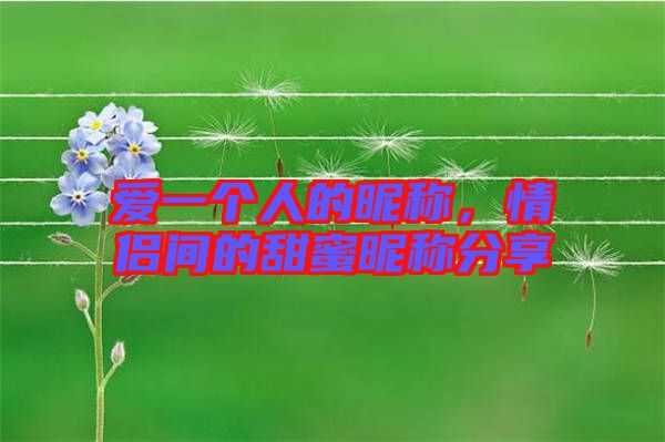 愛一個人的昵稱,情侶間的甜蜜昵稱分享