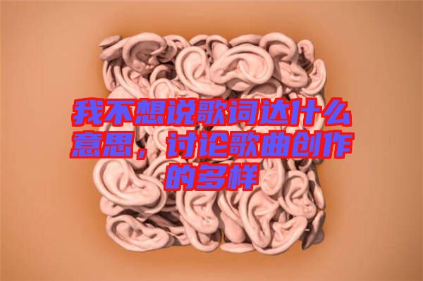 我不想說歌詞達什么意思,討論歌曲創作的多樣