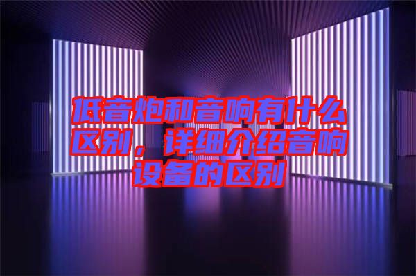 低音炮和音響有什么區別,詳細介紹音響設備的區別