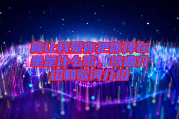 就讓我愛你把你捧在里是什么歌,歌曲介紹和歌詞介紹