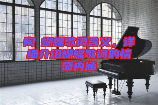陶喆蝴蝶歌詞含義,詳細(xì)介紹蝴蝶歌詞的情感內(nèi)涵