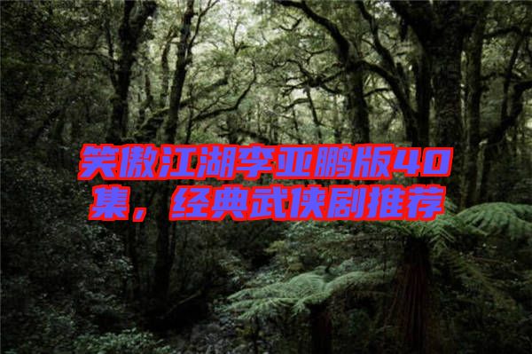 笑傲江湖李亞鵬版40集，經典武俠劇推薦