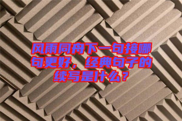 風(fēng)雨同舟下一句接哪句更好，經(jīng)典句子的續(xù)寫是什么？