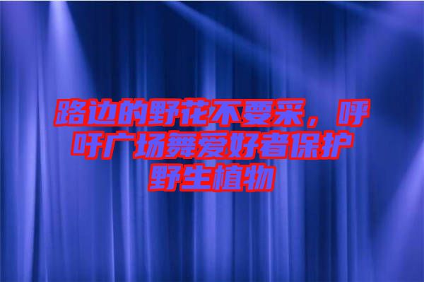 路邊的野花不要采,呼吁廣場舞愛好者保護野生植物