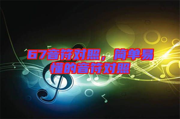 67音符對照,簡單易懂的音符對照