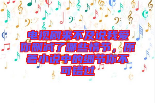 電視劇來不及說我愛你刪減了哪些情節(jié),原著小說中的細節(jié)你不可錯過