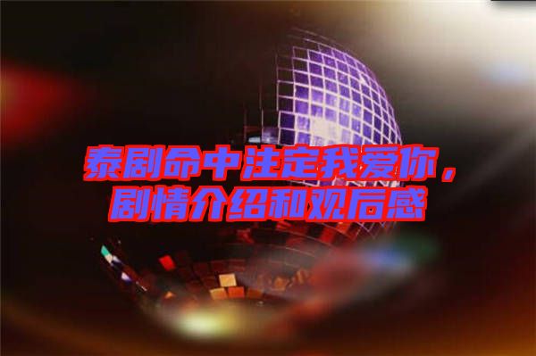 泰劇命中注定我愛你，劇情介紹和觀后感