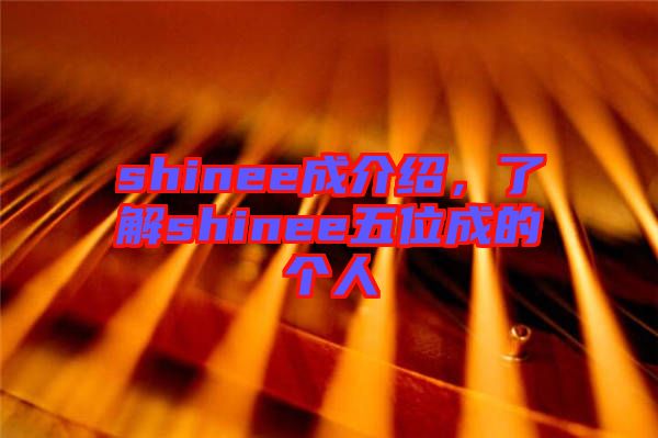 shinee成介紹,了解shinee五位成的個(gè)人