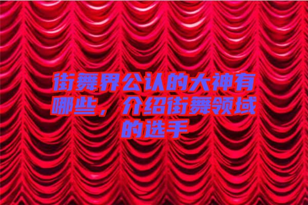 街舞界公認的大神有哪些,介紹街舞領(lǐng)域的選手