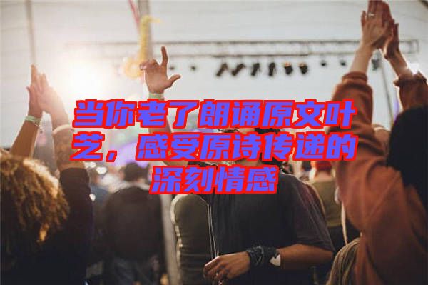 當你老了朗誦原文葉芝,感受原詩傳遞的深刻情感