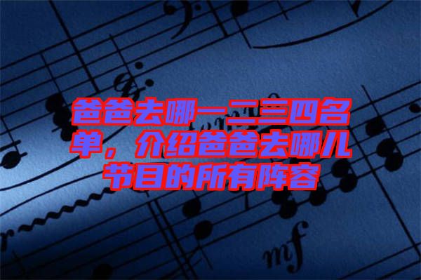 爸爸去哪一二三四名單,介紹爸爸去哪兒節目的所有陣容