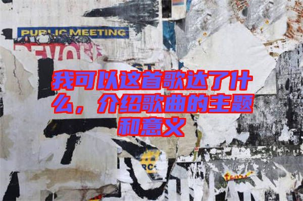 我可以這首歌達(dá)了什么，介紹歌曲的主題和意義