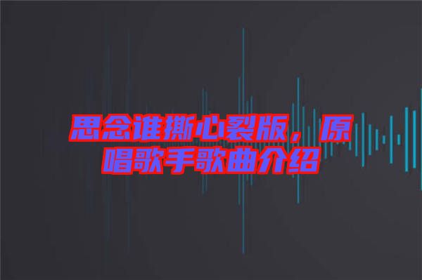 思念誰(shuí)撕心裂版,原唱歌手歌曲介紹
