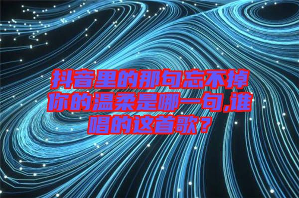 抖音里的那句忘不掉你的溫柔是哪一句,誰唱的這首歌?