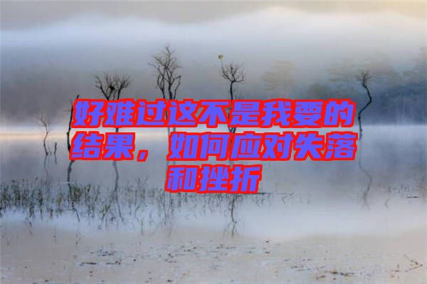 好難過這不是我要的結果,如何應對失落和挫折