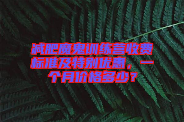 減肥魔鬼訓練營收費標準及特別優(yōu)惠,一個月價格多少?