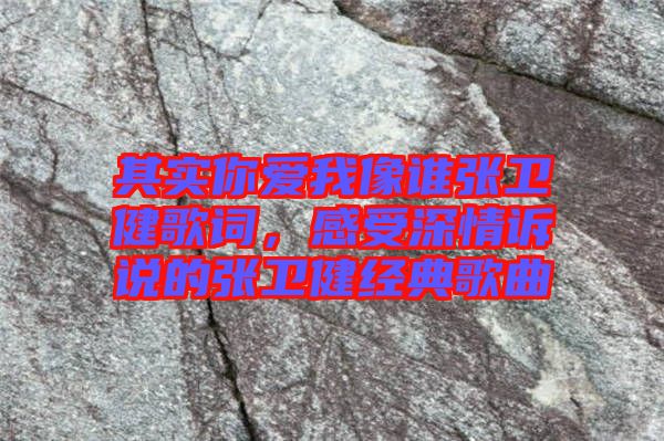 其實你愛我像誰張衛健歌詞,感受深情訴說的張衛健經典歌曲