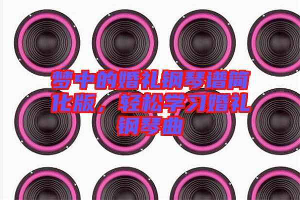 夢中的婚禮鋼琴譜簡化版，輕松學習婚禮鋼琴曲