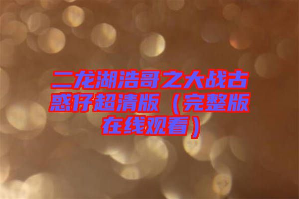 二龍湖浩哥之大戰古惑仔超清版(完整版在線觀看)