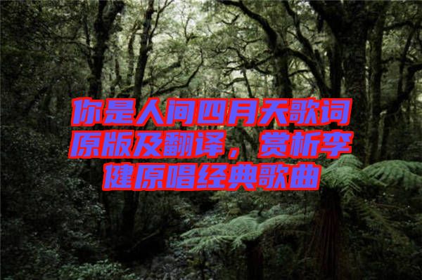 你是人間四月天歌詞原版及翻譯，賞析李健原唱經典歌曲