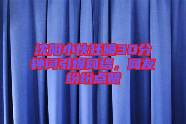 沈陽(yáng)小伙狂噴30分鐘詞引爆網(wǎng)絡(luò),網(wǎng)友紛紛點(diǎn)贊