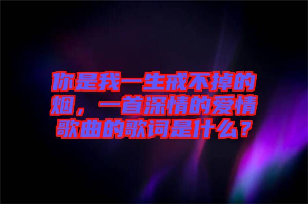 你是我一生戒不掉的煙，一首深情的愛情歌曲的歌詞是什么？