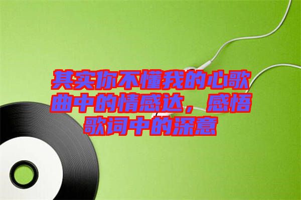 其實你不懂我的心歌曲中的情感達,感悟歌詞中的深意