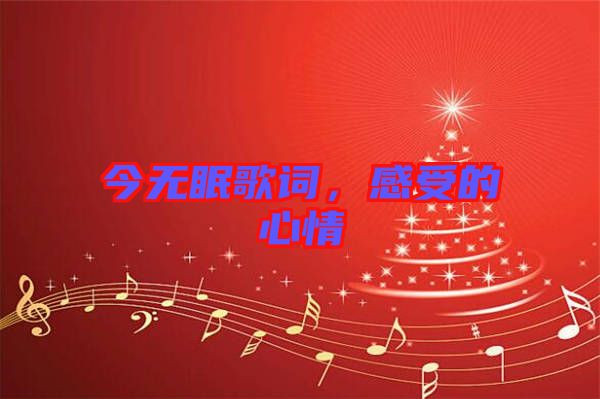 今無眠歌詞,感受的心情