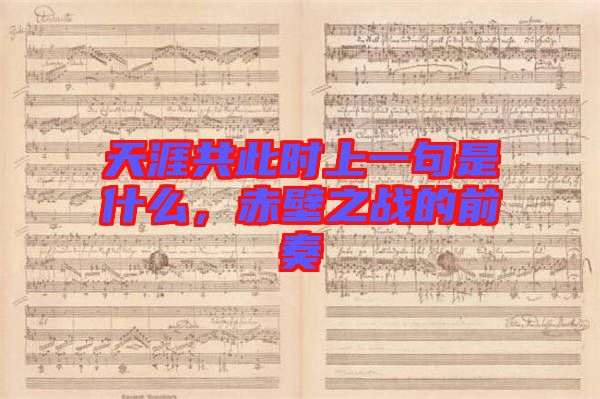 天涯共此時上一句是什么,赤壁之戰(zhàn)的前奏