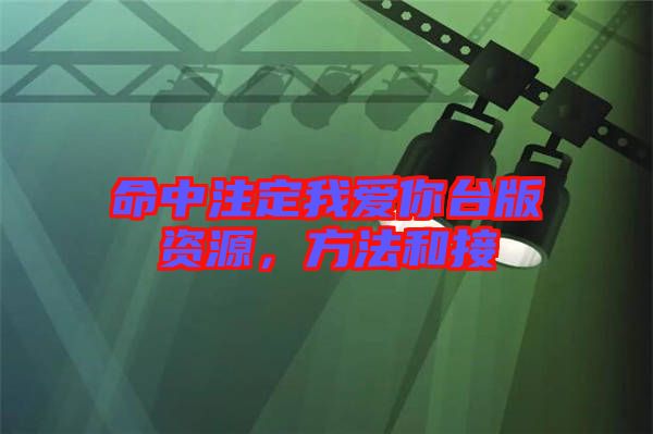 命中注定我愛你臺版資源,方法和接