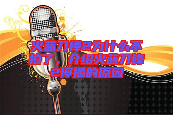 火藍刀鋒2為什么不拍了,介紹火藍刀鋒2停播的原因