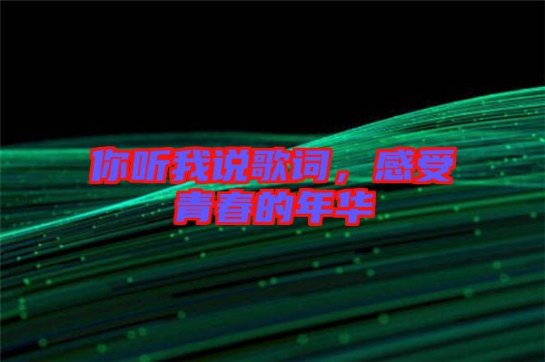 你聽(tīng)我說(shuō)歌詞,感受青春的年華