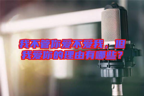 我不管你愛不愛我,但我愛你的理由有哪些?